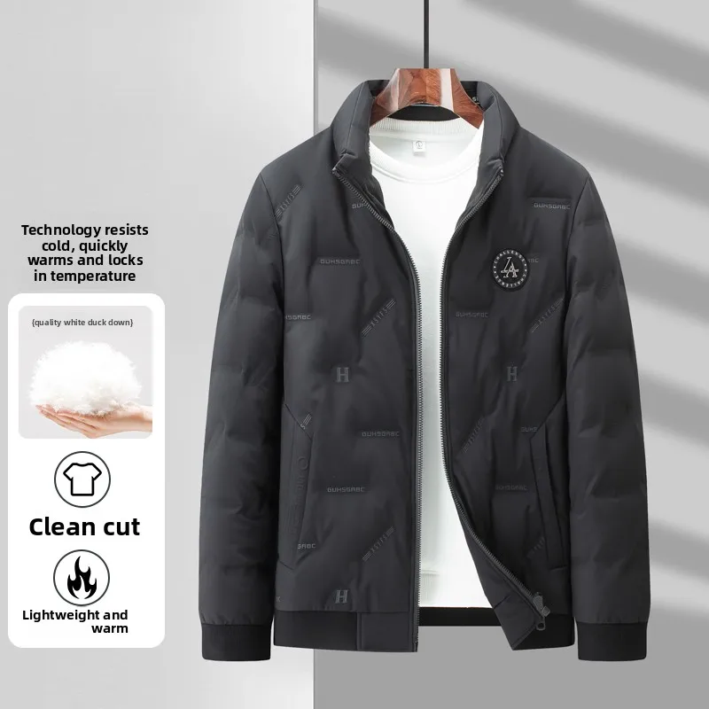 

Мужская модная зимняя куртка-пуховик с утеплителем, воротником-стойкой, теплая, городская, молодежная верхняя одежда