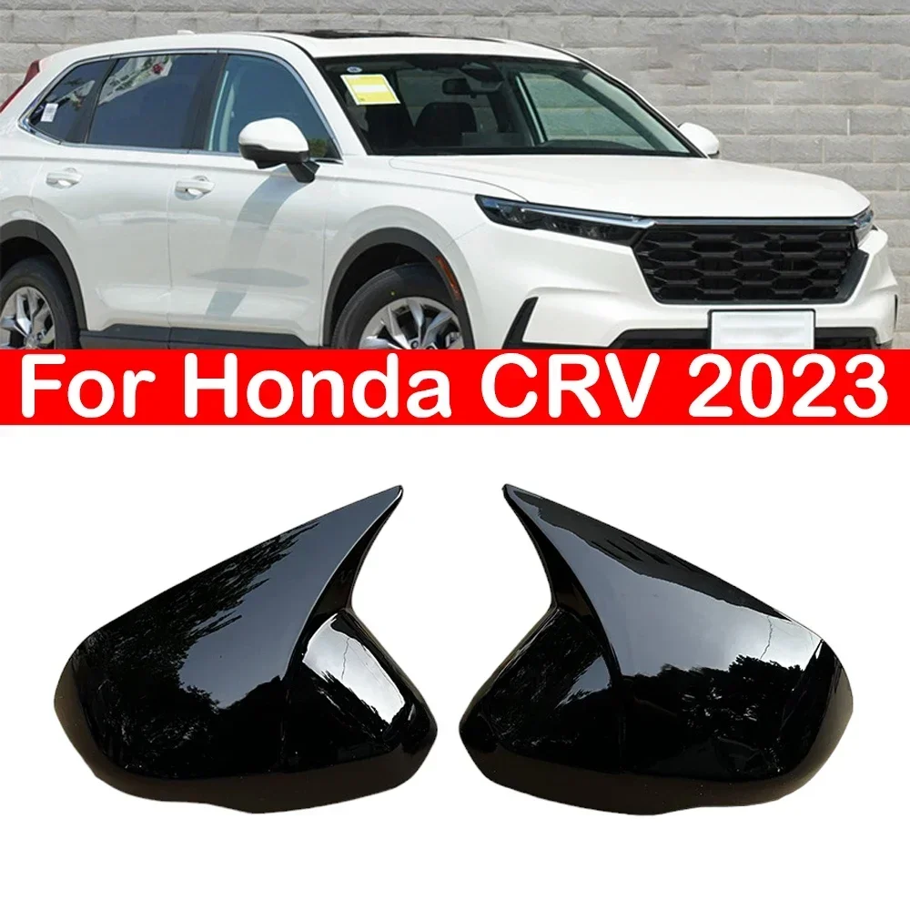 

For US Honda CRV CR-V 2023 2024 Car Rearview Side Mirror Cover Wing Cap Exterior Door Case Trim Housing Shell Carbon Fiber Look