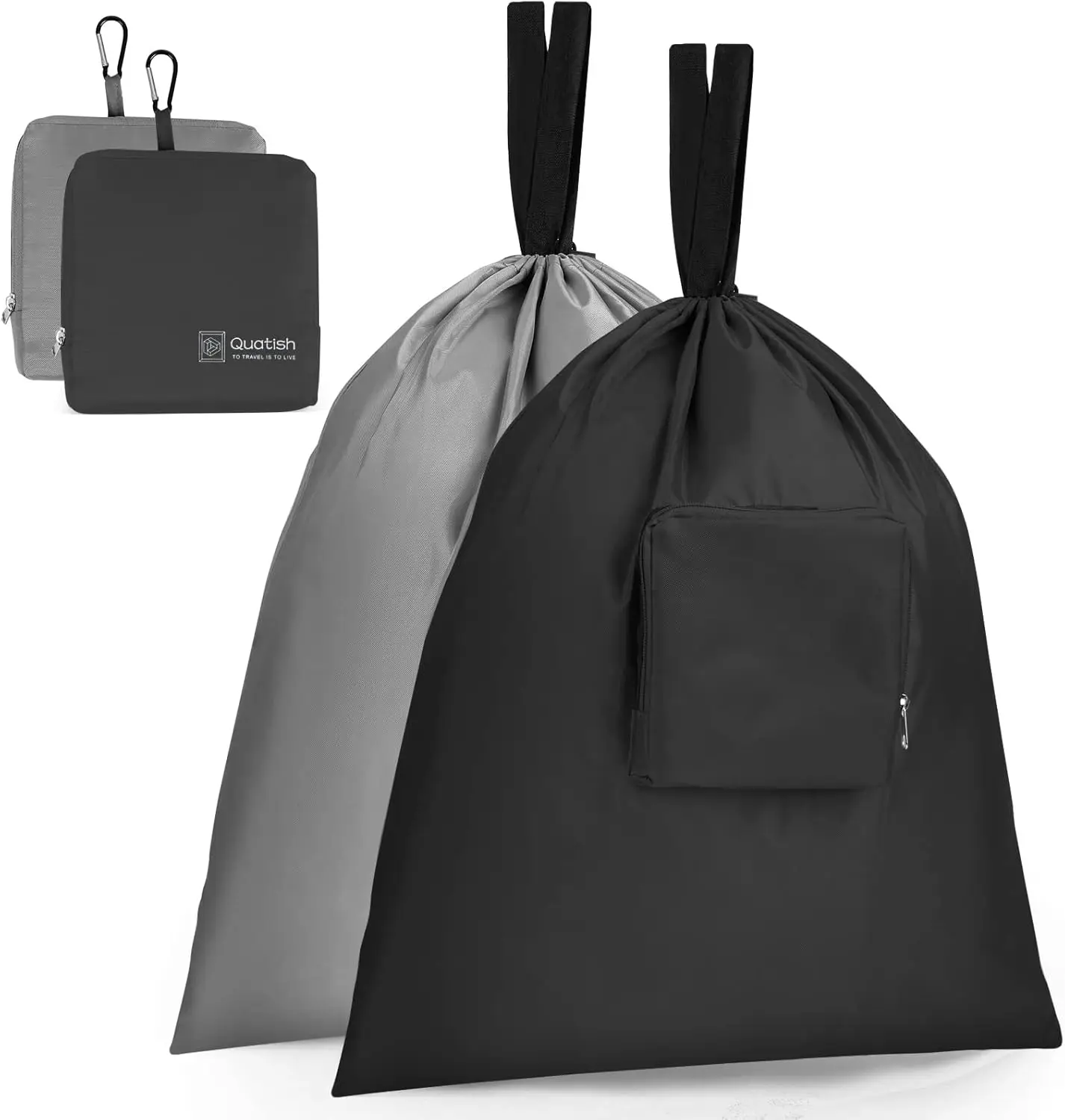 

Travel Laundry bags, 2 Pack Dirty Laundry Travel Bag, Foldable Dirty Clothes Bag for Traveling, Washable and Small Laundry Bag w