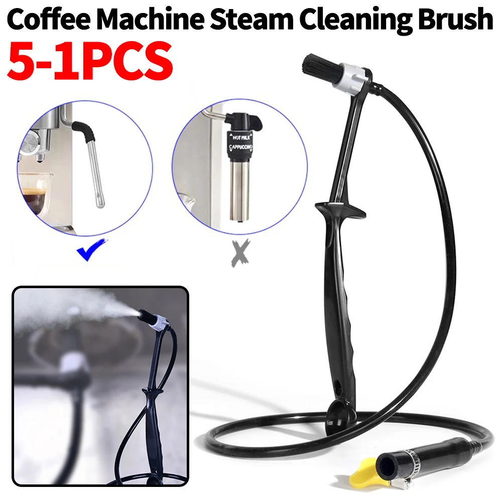 5-1PCS Coffee Machine Steam Cleaning Brush Espresso Machine Cleaning Brush Coffee Hine Rinse Head for Brush Barista Tool