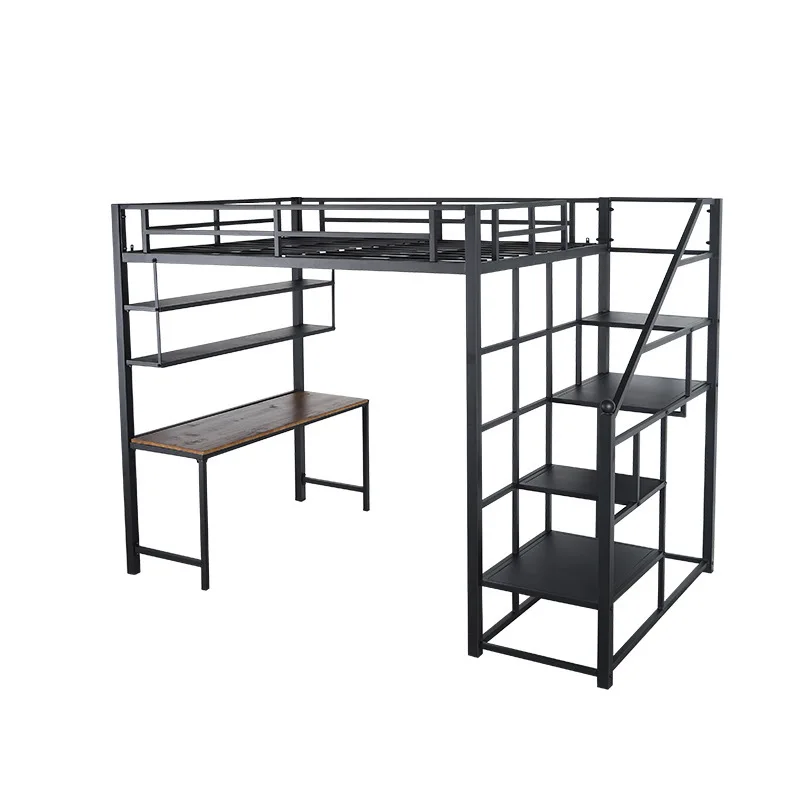 

Student Upper and Lower Bunk Elevated Bed Apartment Single Bed Dormitory Lower Table Iron