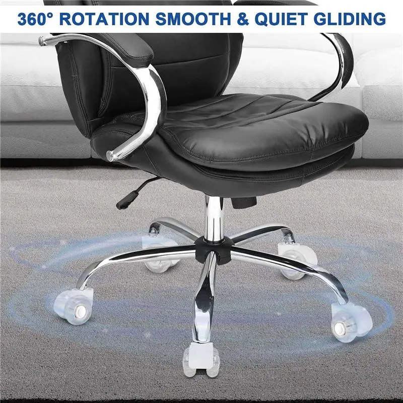 M12K-10Pcs Office Chair Casters Wheels 2 Inch Heavy Duty Mute Desk Chair Wheels Universal Fit Wheels For All Floors