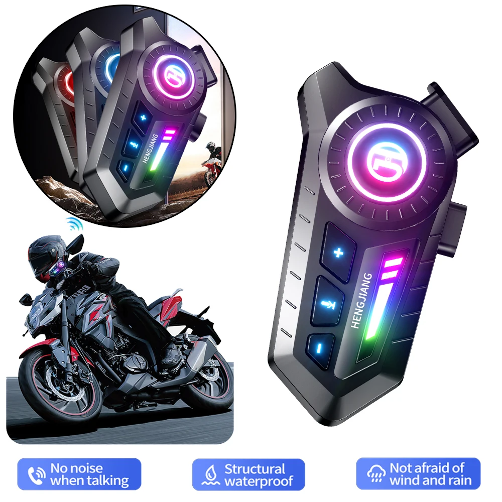 

Kebidumei X3 Motorcycle Bluetooth6.0 Helmet Headset Wireless MP3 Player 1000Mah Earphone With Soft Hard Mic for Universal Helmet