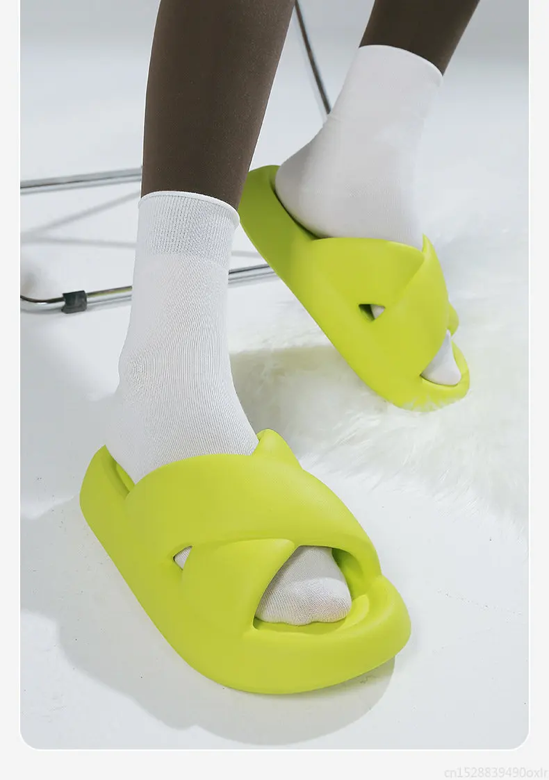 Youpin Women Slippers Thick Sole Summer Beach Slides Bathroom Female Slipper Soft Sandals Fashion Flip-Flops Ultra-Light Shoes