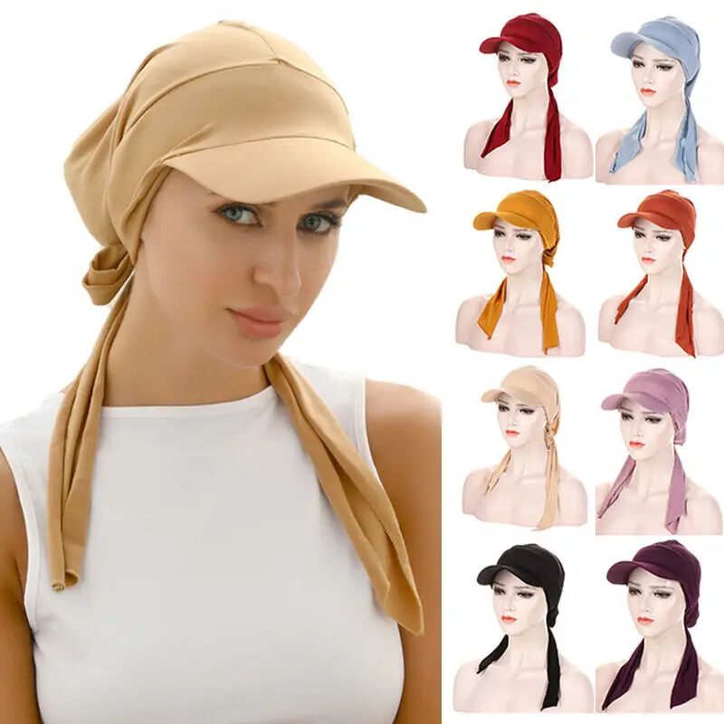 1Pc Women'S Muslim Hat Turban Cap Cover Hair Loss Head Scarf Wrap Outdoor Fashion Strap Hat Multicolor Optional Dropshipping