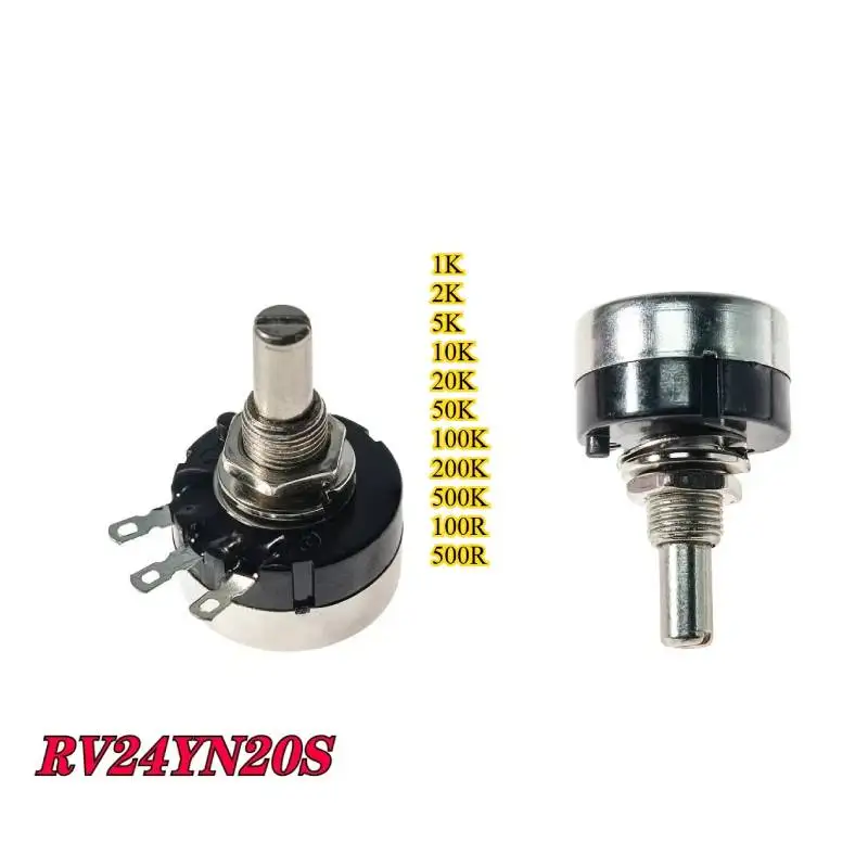

1pc Potentiometer 3Pin RV24YN20S B101 B201 B501 B102 B202 B502 B103 B203 B503 B104 B204 1K 2K 5K 10K 20K 50k 100K 200K 1M Ohm