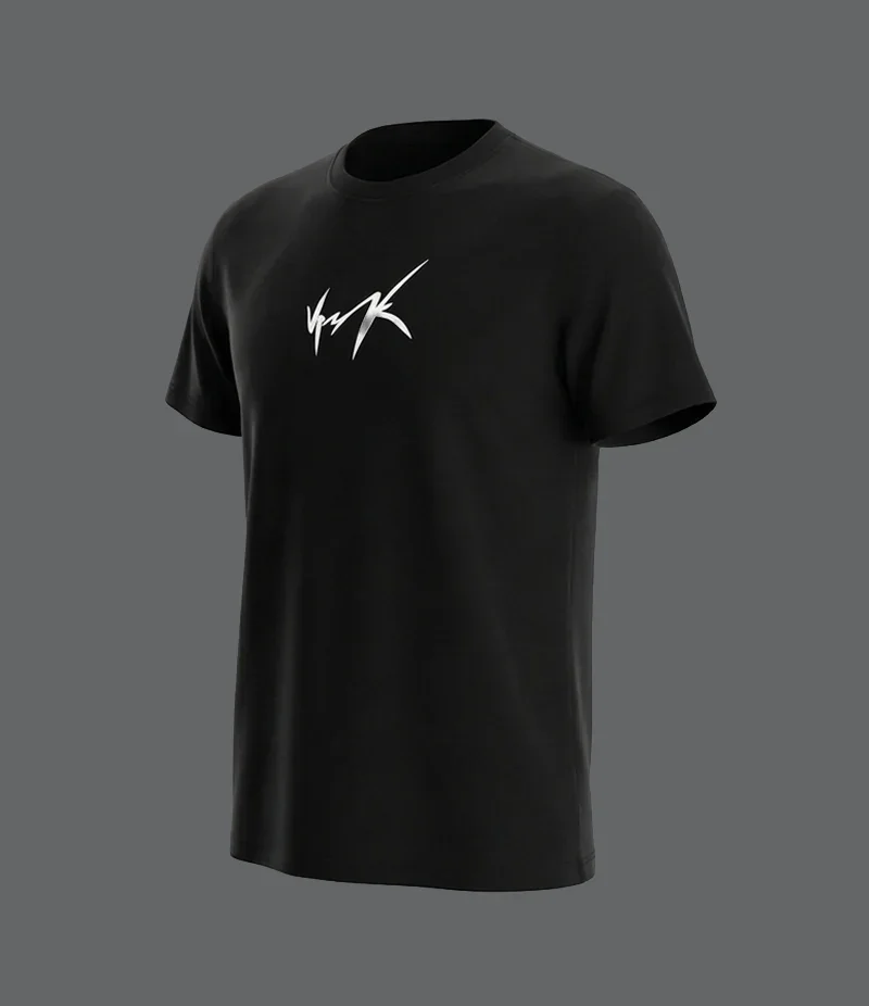 2026 New Arrival Men Black T-Shirt Colorful Graffiti VRK Back Print Streetwear Crew Neck Short Sleeve Tee