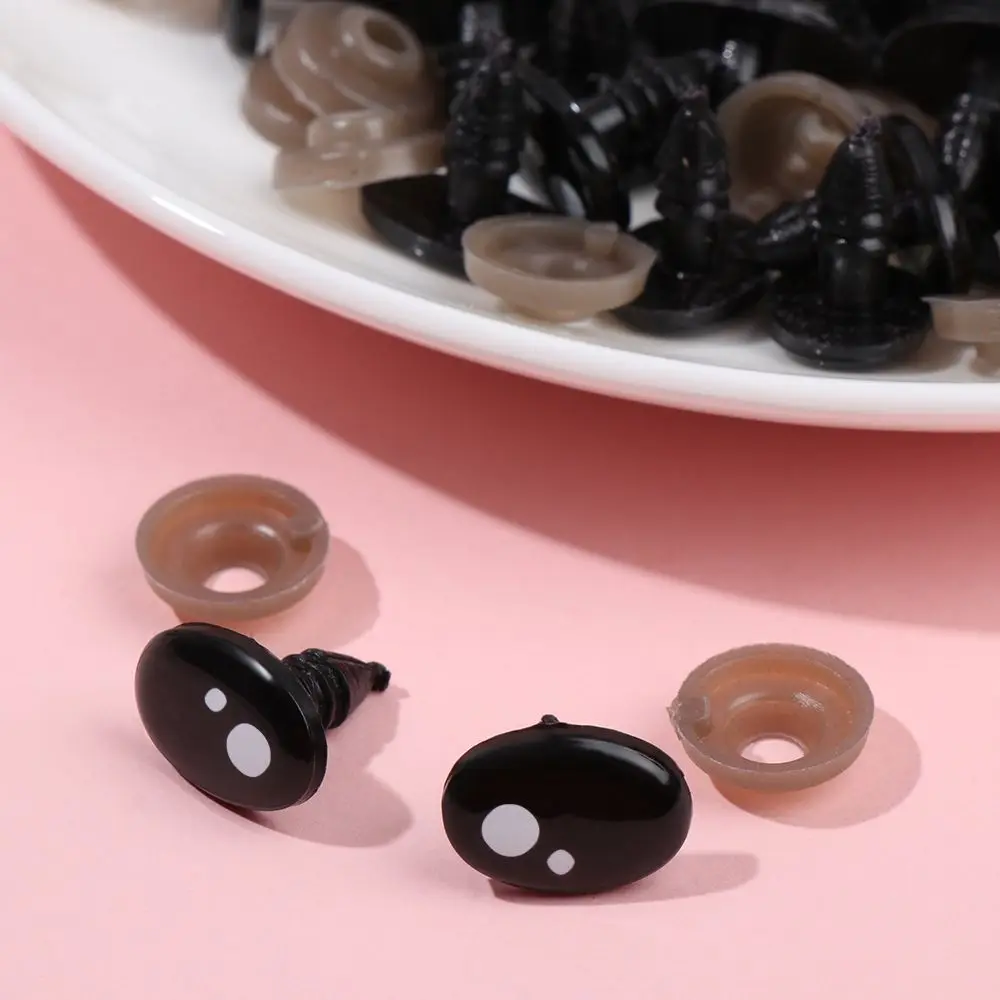 20/40pcs Black Plastic Oval Safety Eyes For White Bear Doll Animal Puppet Crafts Children Kids DIY Toys Plush Doll Accessories