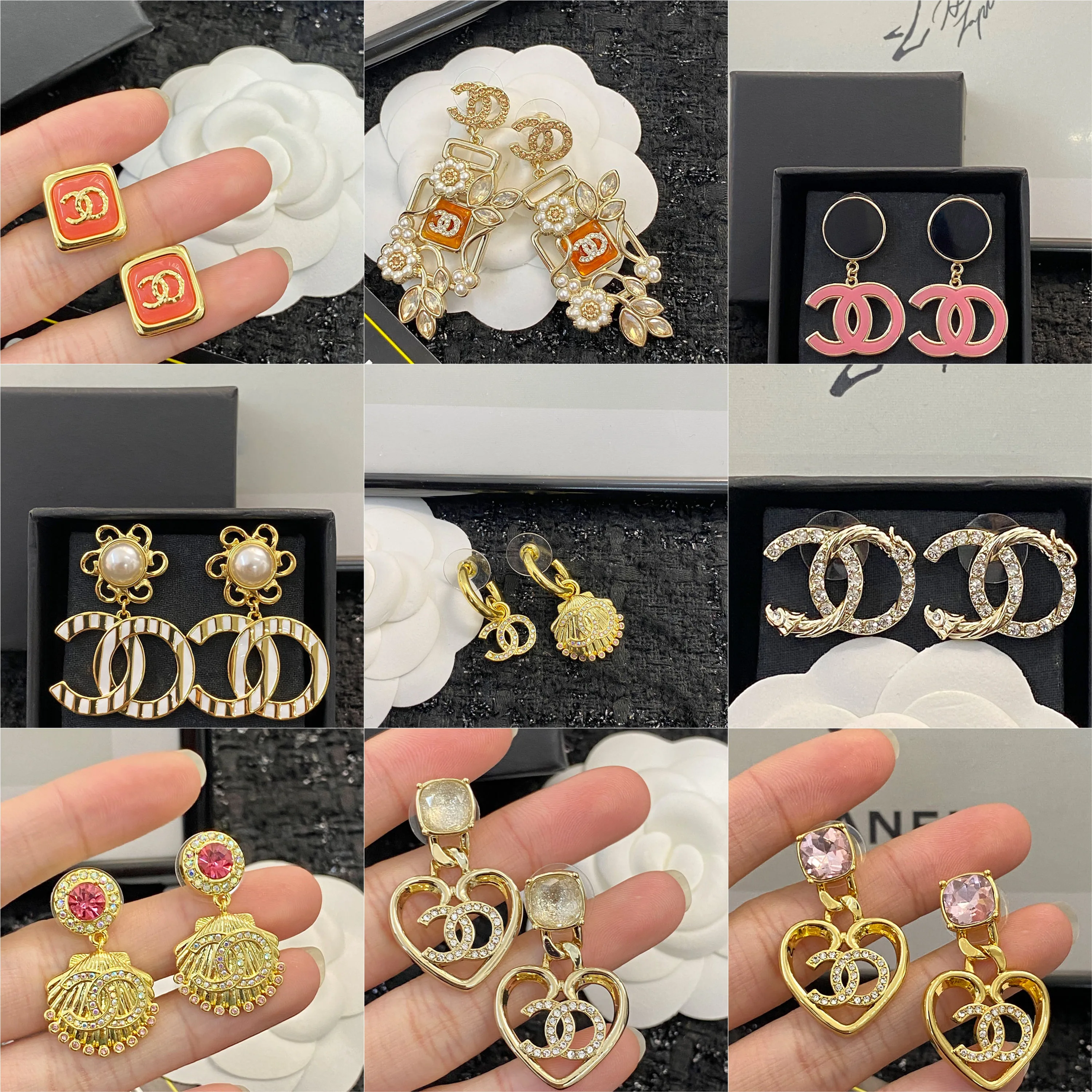 

2026 new Chan stud earrings double C classic style adapt four seasons daily collocation, affordable price