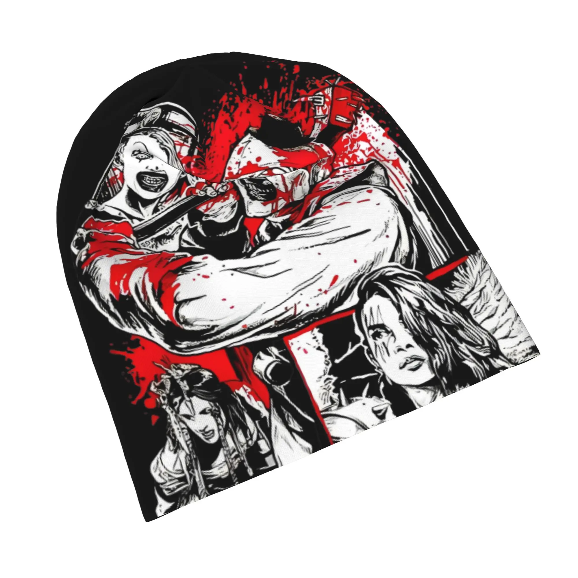 Retro Terrifier Halloween Bonnet Hats Fashion Ski Skullies Beanies Hat  for Men Women Warm Dual-use Cap
