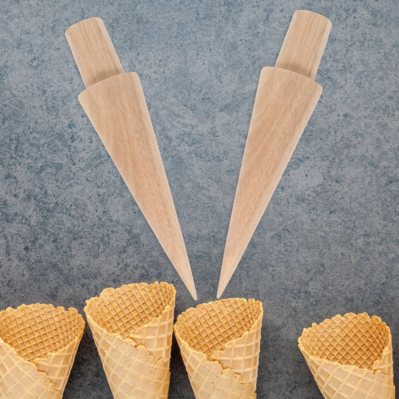 

Wooden Egg Cone Mold Ice Cream DIY Accessories Smooth Edges Safe Material Ergonomic H Portable Krumkake Muffin Supplies Cake