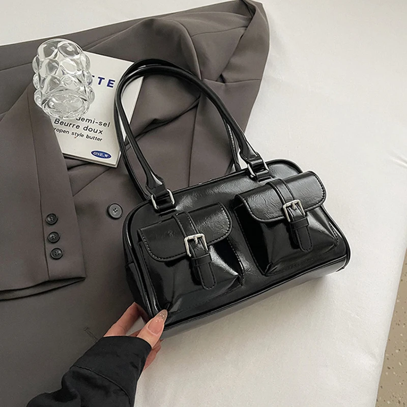 New Women's Handbag Light Luxury Niche PU  High-end Feel Hand-held Bill of Lading Shoulder Bag