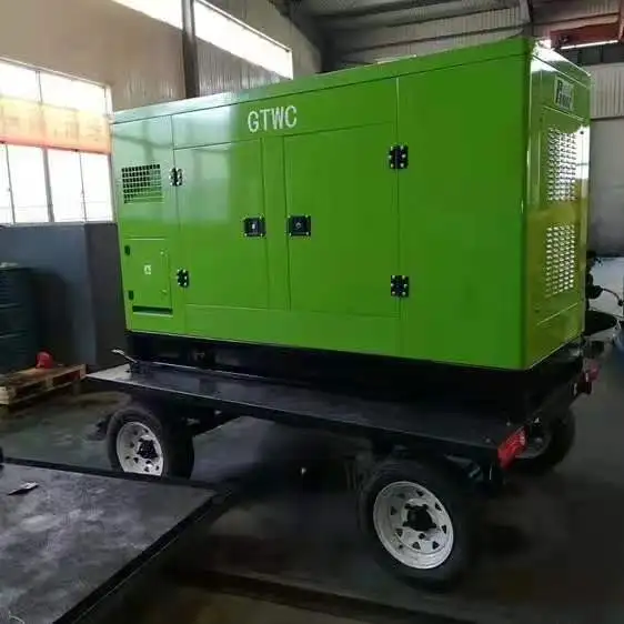 40kw 50kva mobile silent diesel generator 40kw with ZH4100ZD diesel engine 4 wheels trailer and brushless alternator