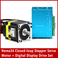 Nema34 closed-loop stepper servo motor + Digital display drive set 5N.m with encoder 1000 line