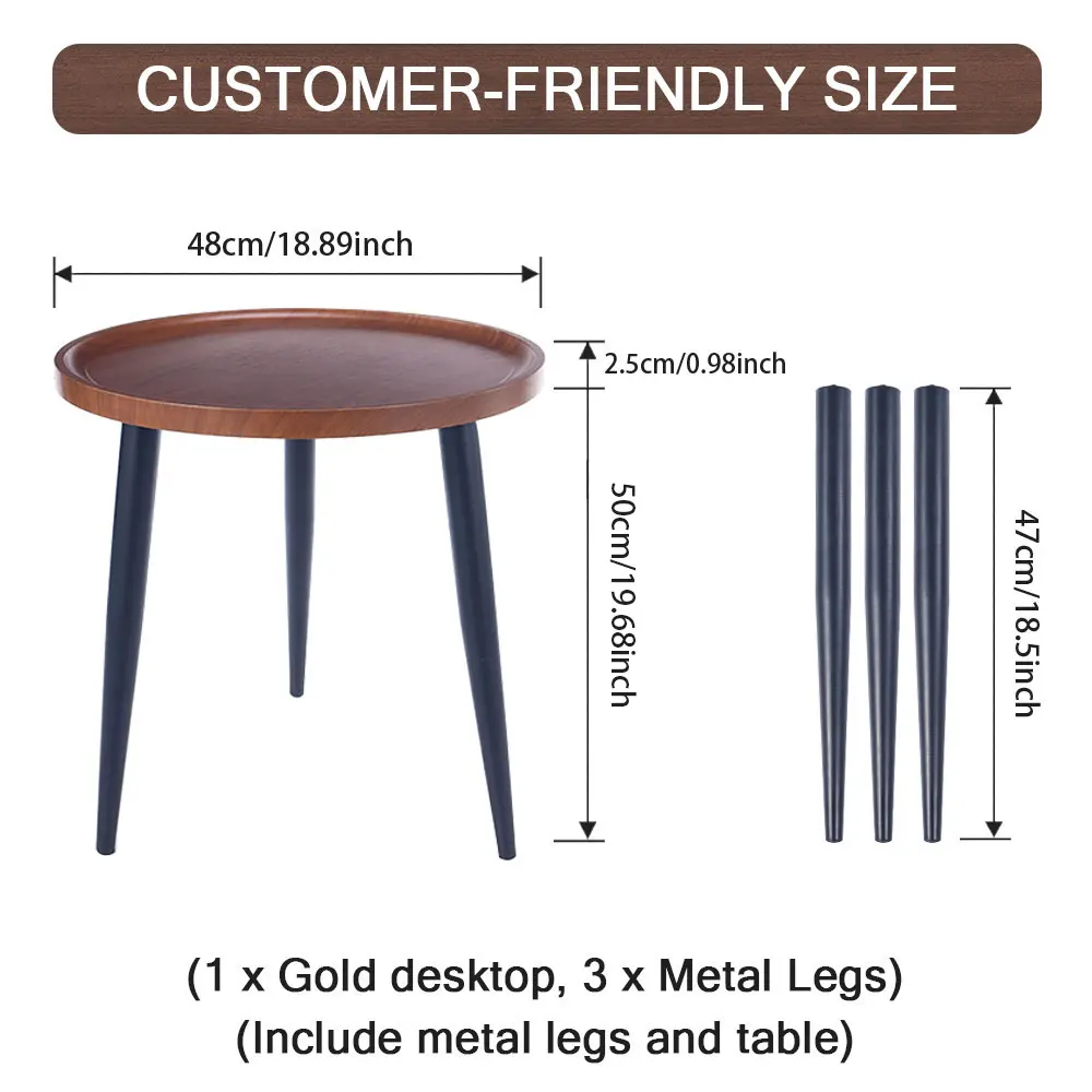 라운드 커피 테이블, 소형 네스팅 커피 테이블, 미드 센추리 모던 커피 테이블 및 엔드 테이블 세트 우드, 간편