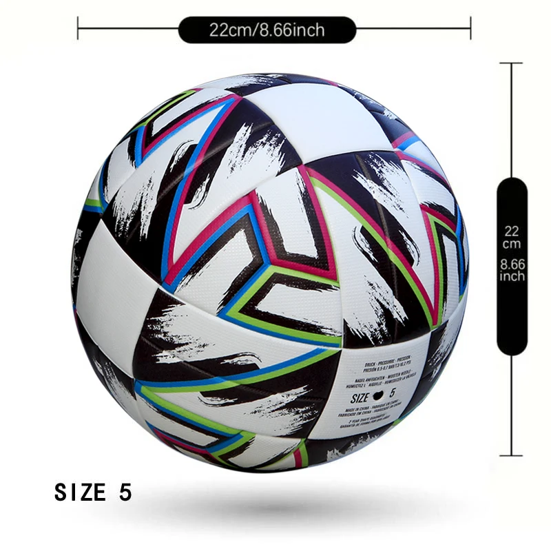 Pallone da calcio ufficiale della lega taglia 5 Pallone da calcio professionale ad alta elasticità PU incollato senza cuciture per uomo e donna
