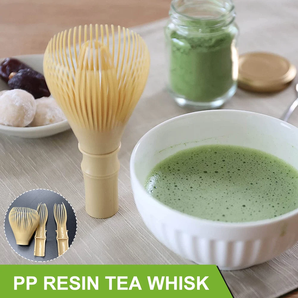 Resina Matcha frusta Chasen pennello strumenti per Matcha tè verde in polvere frusta in polvere riutilizzabile con porta frusta cerimonia del tè