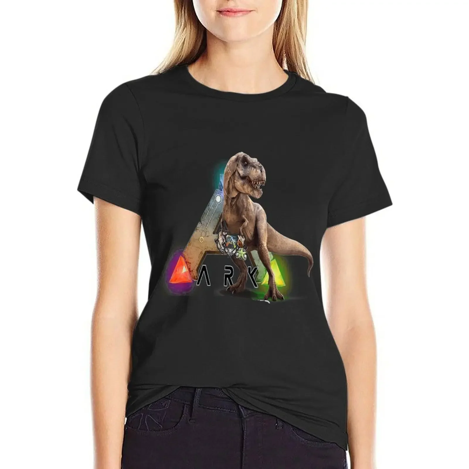 Ark T-rex T-shirt korean fashion cute tops funny t shirts for Women