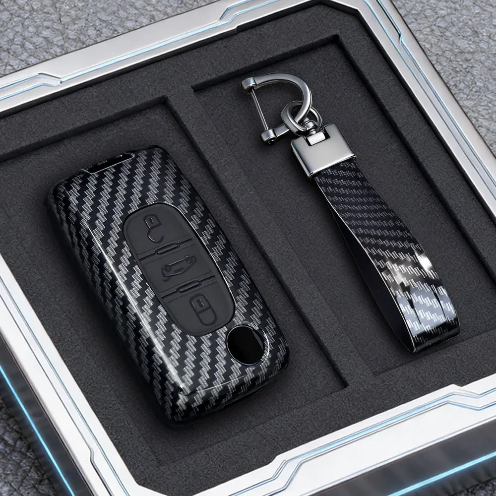 2 3 Button Key Case Cover for Citroen C-Crosser C3 C4 Picasso Berlingo Case for Peugeot Partner Tepee 207 307 308 407 Keychain