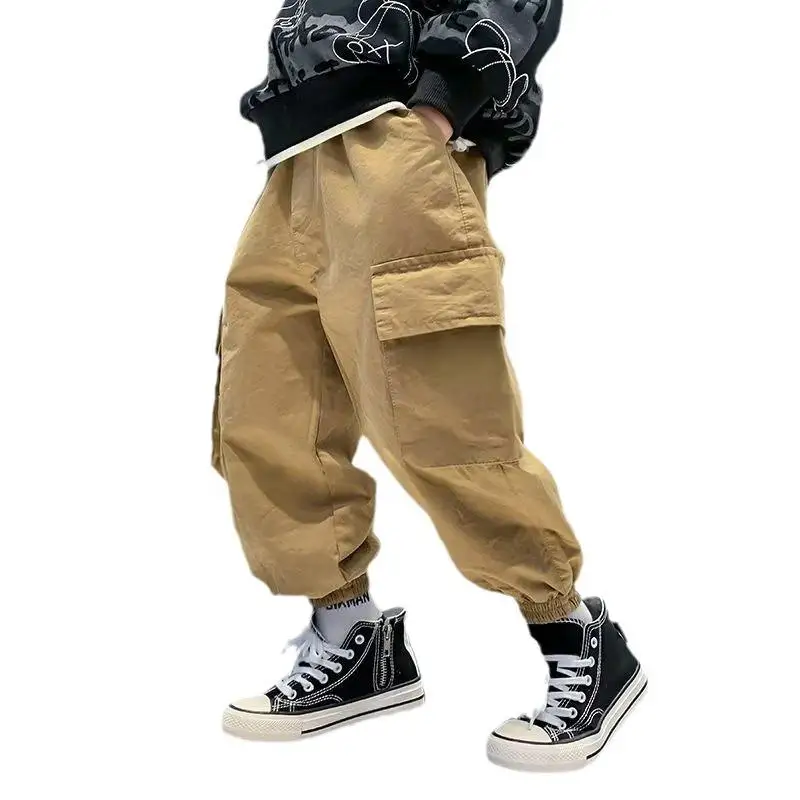 2023 jungen Cargo Hosen Herbst Jugendliche Lange Stil Hosen Kinder Jogger Für 6-14 Jahre Frühling Kinder Sport Outdoor hosen