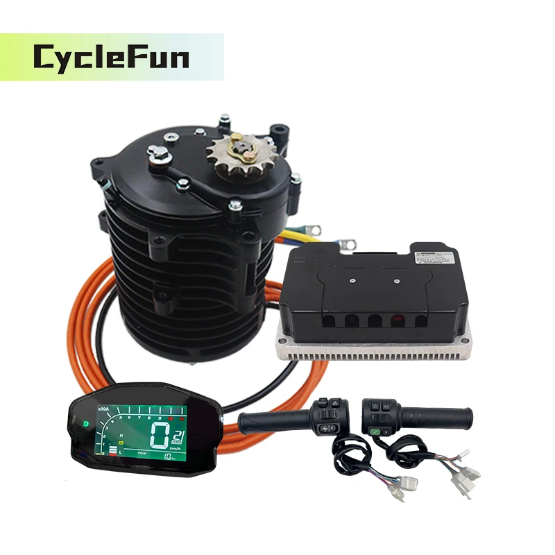 

QS138 70H 3KW V3 PMSM Mid-Drive Motor with FarDriver ND72680 Controller with DKD Display and Throttle