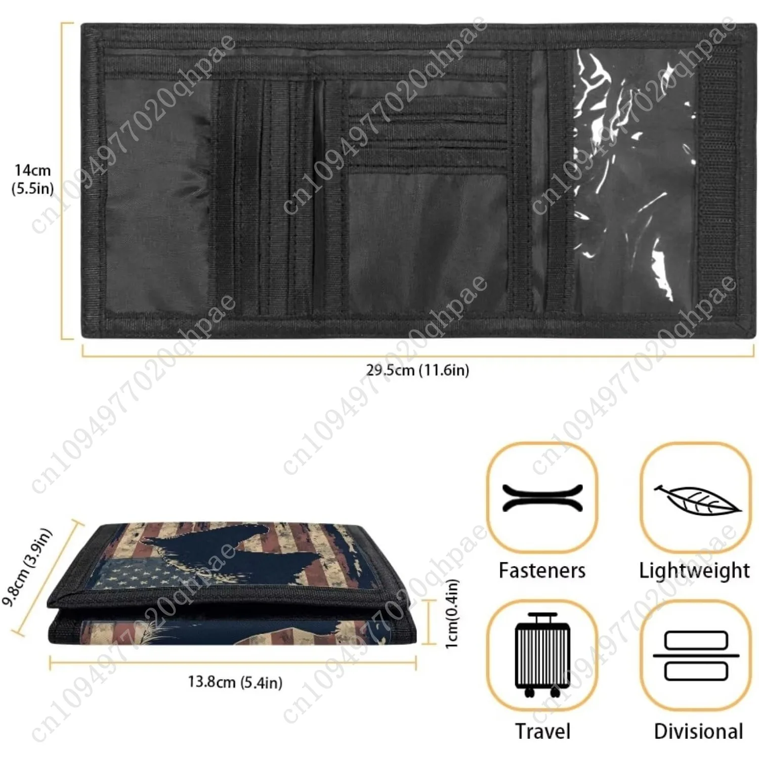 GIFTPUZZ الأولاد محافظ للأطفال 6-8 العلم الأمريكي مع الحصان الاطفال محافظ للبنين 10-12 محفظة كول كامو محفظة محفظة ثلاثية الطي f