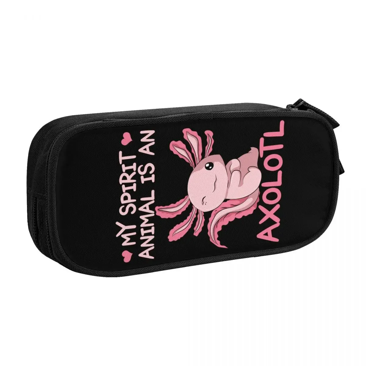 Custom Kawaii My Spirit Animal Is An Axolotl Pencil Cases for Girls Boys Salamander Animal Large Capacity Pen Bag Box Stationery