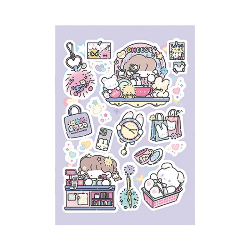 Coreano simpatico cartone animato ragazza personaggio manuale adesivi conto mano diario notebook scrapbook cancelleria adesivi decorativi fai da te