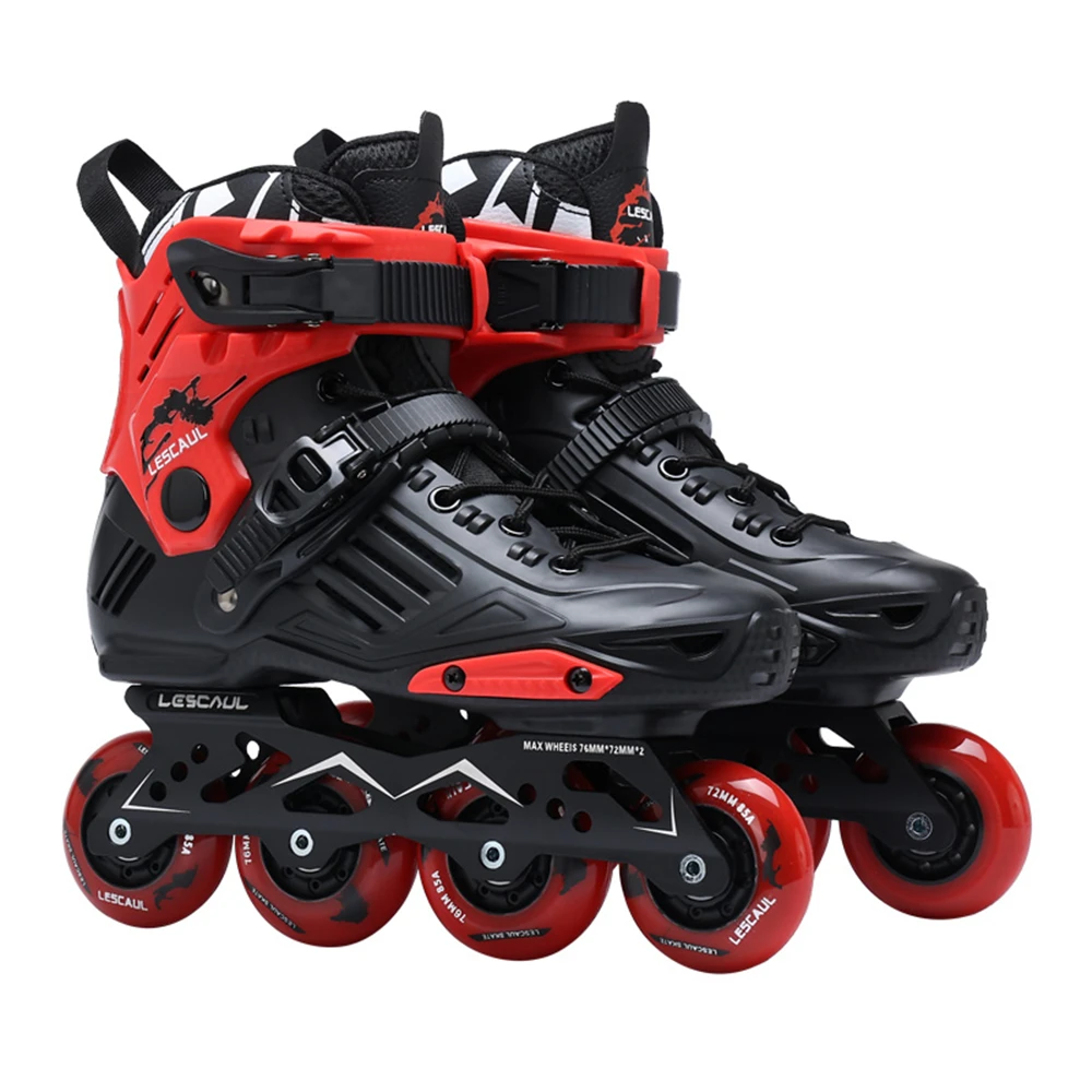 LS-6 Slalom Inline Skates Adult Child Roller Skating Shoes Sliding Free Skating Patines FSK Brake Street Road Original LESCAUL