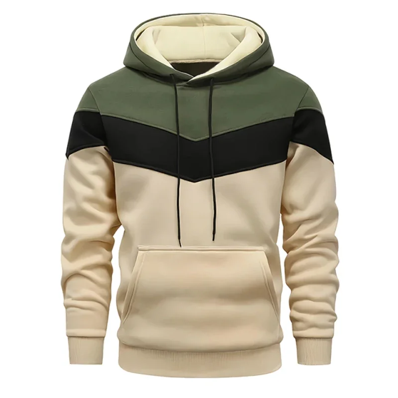 Solid Color Mens Tracksuit Casual Tricolor Sweatshirts Autumn Winter Fashion Mens Clothing Outdoors Sports Jogging Hoodies Tops