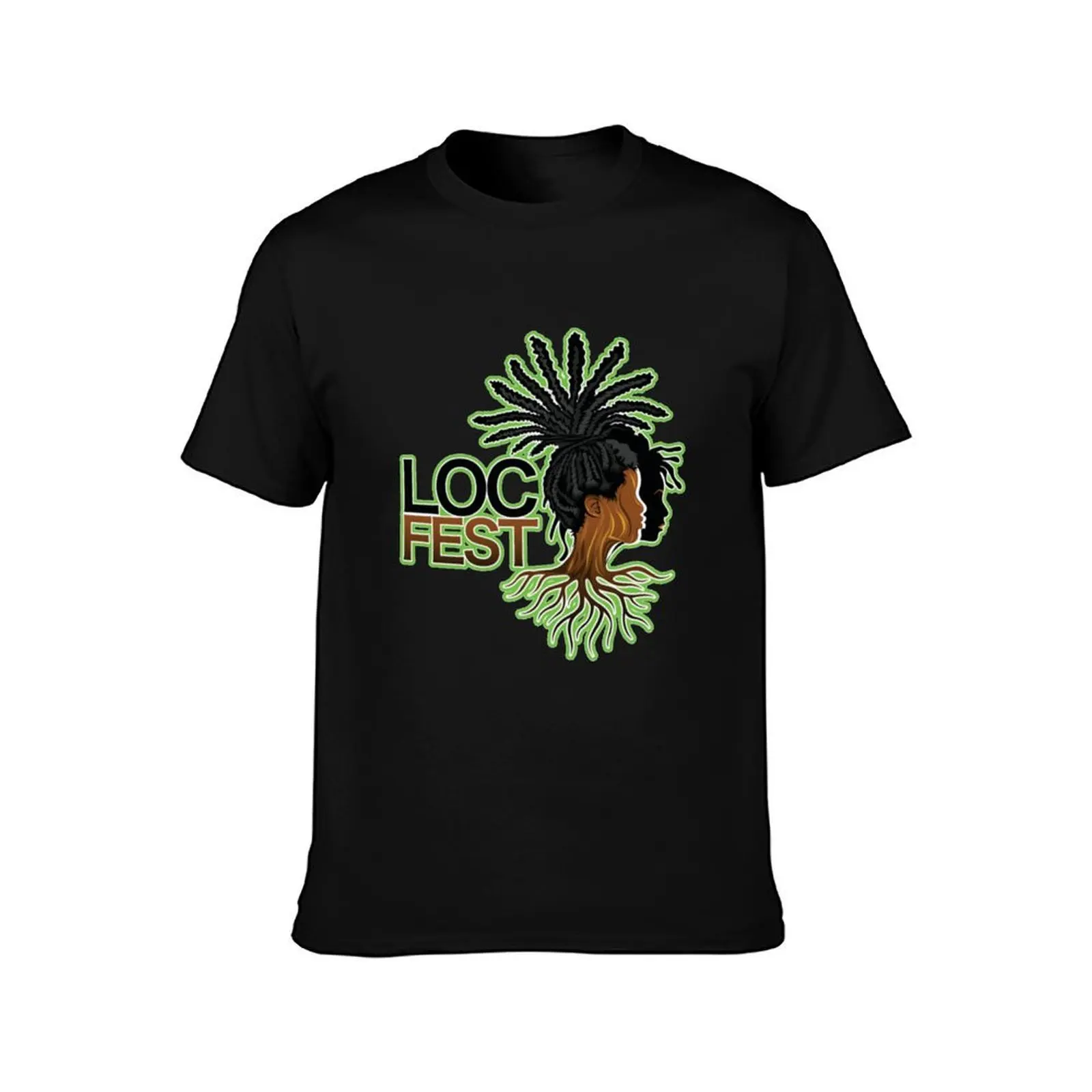 Roots Loc Fest Portrait T-Shirt, Summer Casual Cotton Tee, Oversized Streetwear Tops, Vintage Graphic Print, Unisex Men Women
