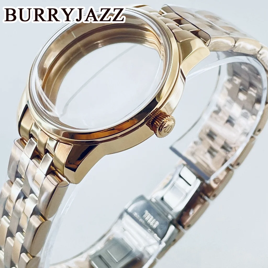 Rose Gold 33mm Watch Case with Arched Glass for NH35 NH36 NH34 NH38 NH70 NH72 Cocktail Sterile Design Timepiece Accessory