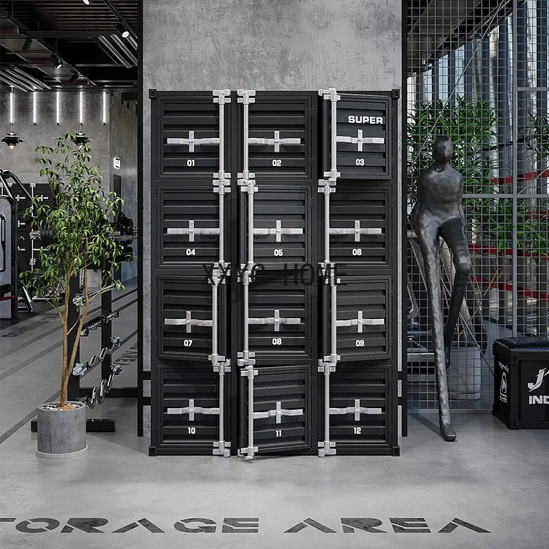 

Locker with Lock Industrial Wind Wardrobe Steel Staff Iron Locker