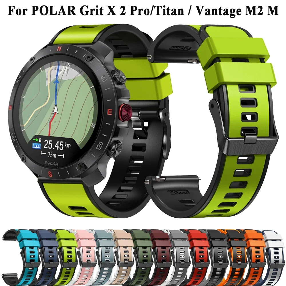 Replacement New 22mm Wrist Strap For POLAR Grit X2 Pro Titan Silicone Sport Watch Band For Polar Vantage M M2 Wristband Bracelet