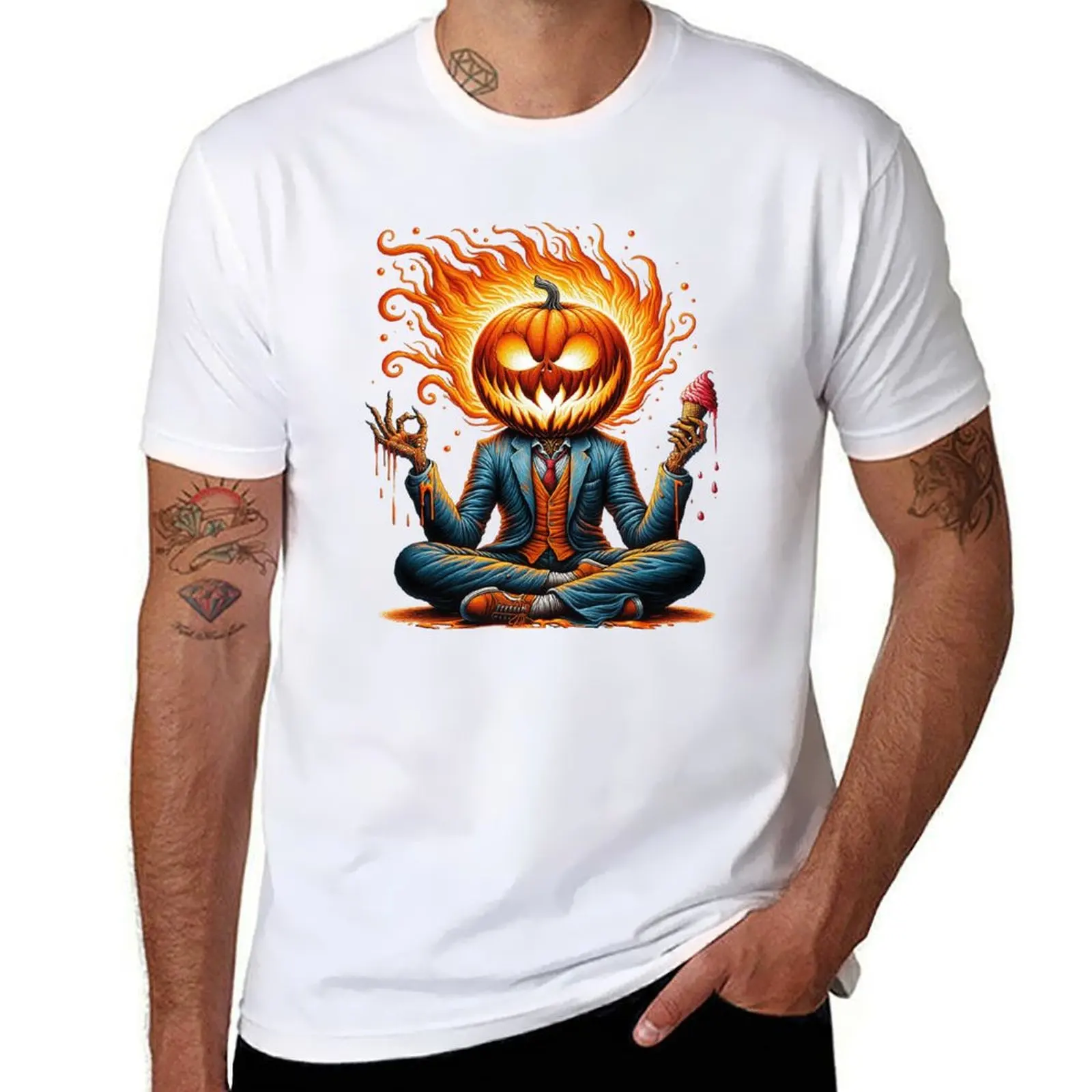

Headless Horseman Ice Cream T-Shirt t shirts cotton 100% anime t shirts oversize T-Shirt