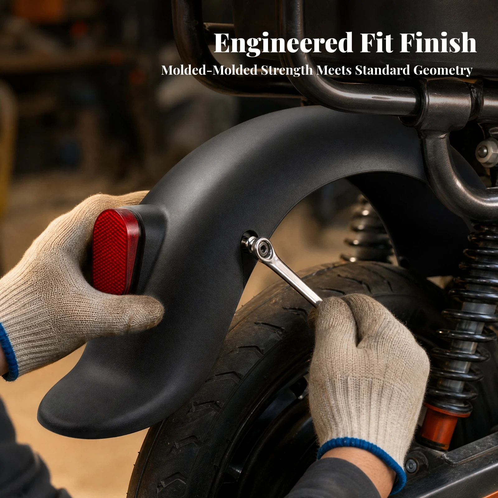Plastic Electric Bicycle Mud Guard Easy to Install 14-Inch Electric Bike Mudguard Curved Molded Wheel Splash Guard Long-Lasting