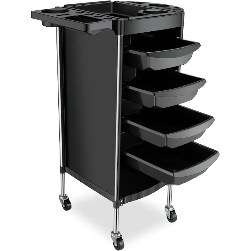 

Hair Salon Storage Tool Cart, 6-Layer Salon Cart with Wheels, Space Saving Salon Station Trolley Cart