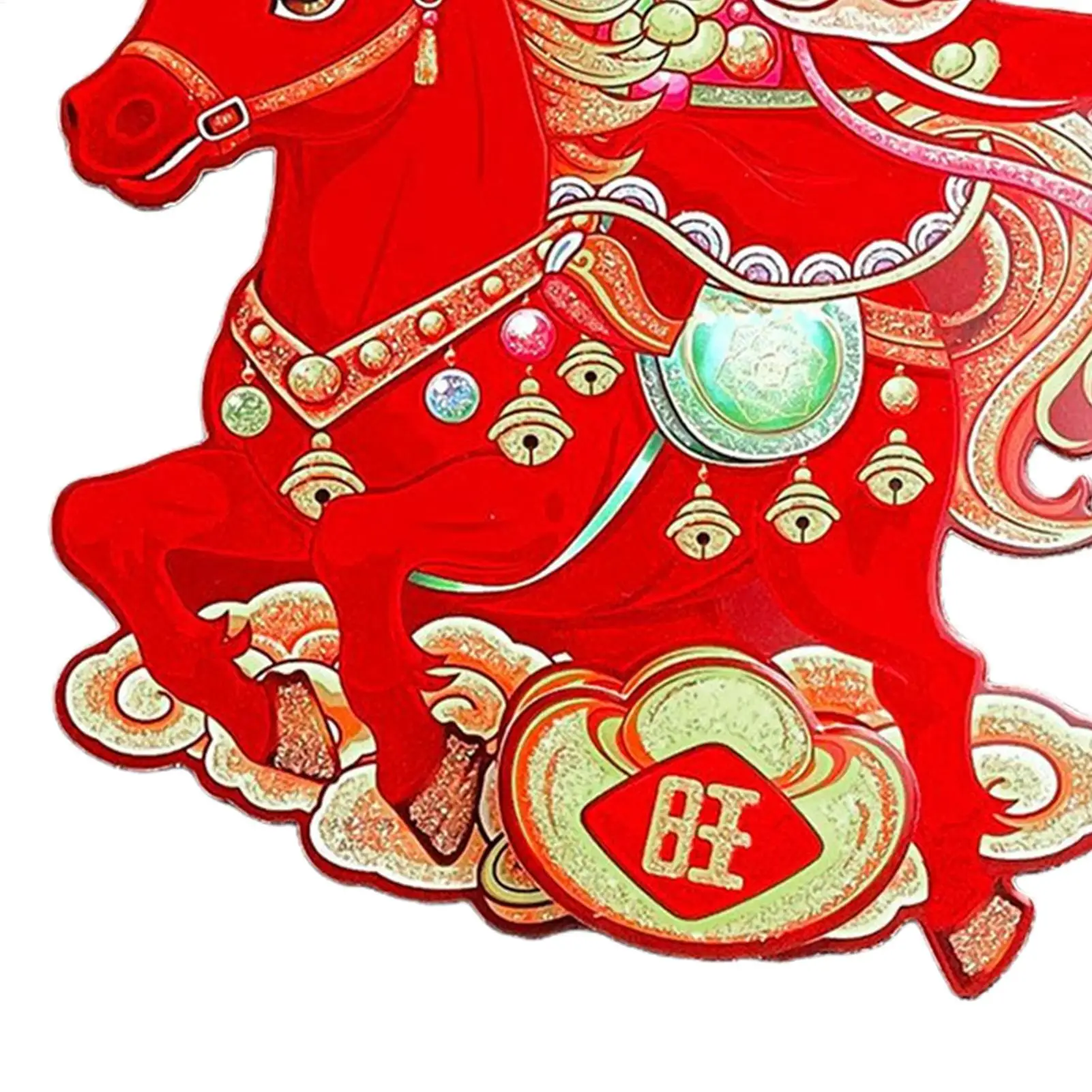 Chinese New Year Horse Door Stickers Adhesive Seasonal Decor Horse Year Front Door Decals For Homeowners Renters Apartment Home