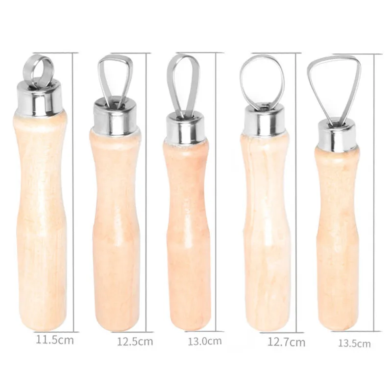 10Pcs Pottery Tools Carving Ceramics Clay Sculpture Tool with Stainless Steel Flat Wire DIY Craft Handmade Sculpting Supplies