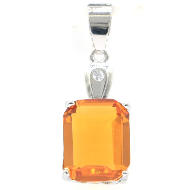 Buy 3 Get 1 Free 30x11mm Classic Rectangle Pink Kunzite Golden Citrine Ladies Engagement Silver Pendant Highly Recommend