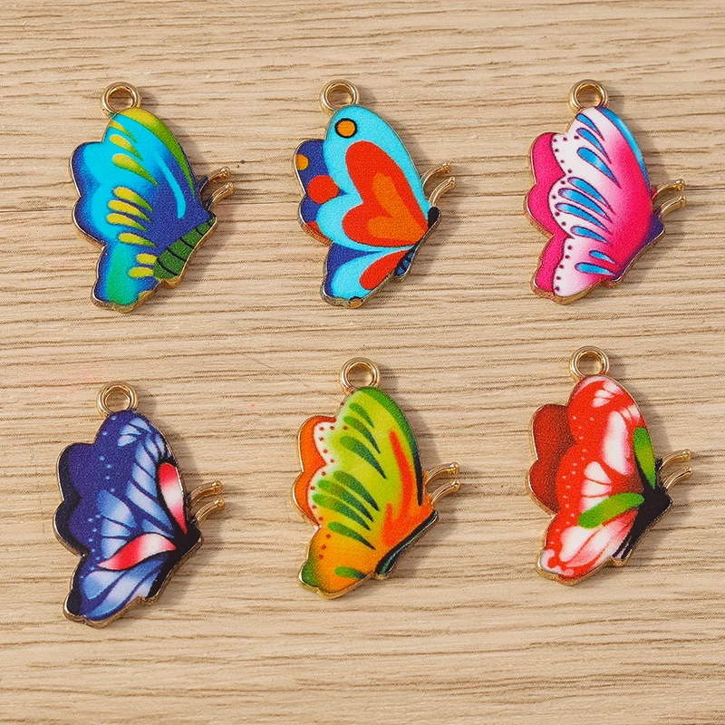 10 Stück niedliche, bunte Emaille-Tier- und Schmetterlingsanhänger für die Schmuckherstellung, Ohrringe, Anhänger, Halsketten, Armbänder, DIY-Bastelarbeiten, Geschenke – Detail 8