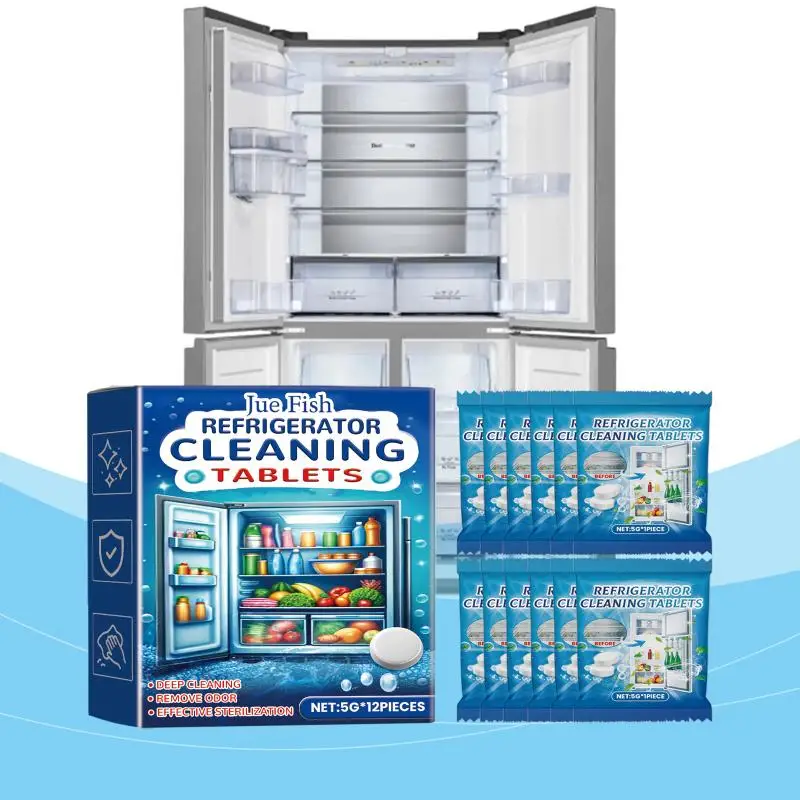 12Pcs Household Cleaning Accessories Washing Machine/Toilet Bowl/Pipe Cleaning Tablets Effervescent Cleaning Tablets Cleaner
