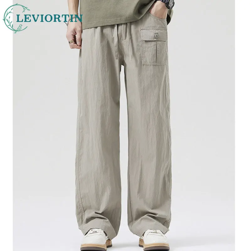 

2025 Spring New Product American Trendy Brand Street Men's Fashion Versatile Loose Casual Straight Tube Quick Drying Pants