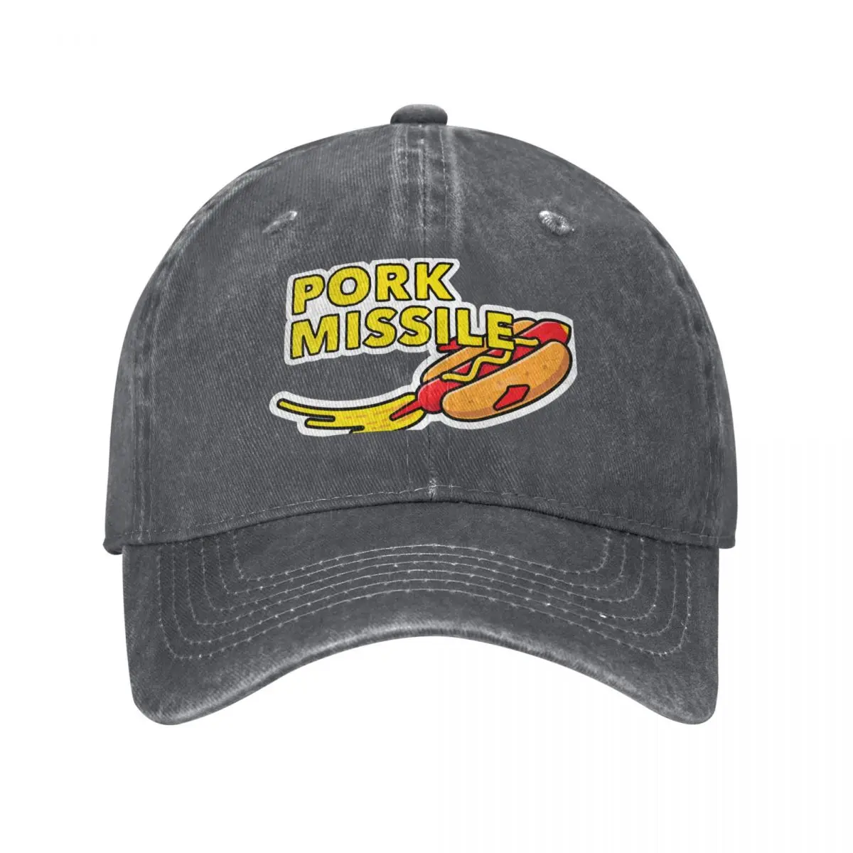 Hot Dog Pork Missile Wiener Rocket Ship Funny HotdogologistCap Baseball Cap Beach Beach Bag Military Cap Man black Female Men's