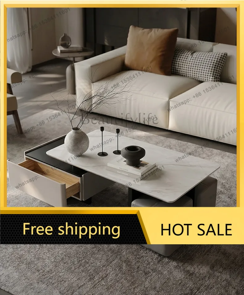 PG Italian minimalist coffee table high-end tea table living room home light luxury high-end artistic small tea table
