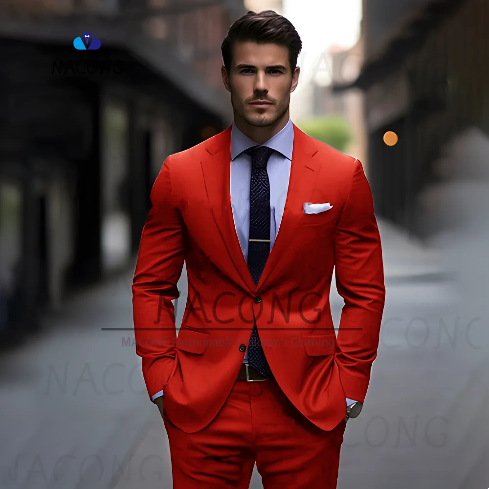 

Classic Men's Suit 2-Piece Set Slim Fit Jacket Pants Party Wedding Tuxedo Formal Blazer Business Men Suits
