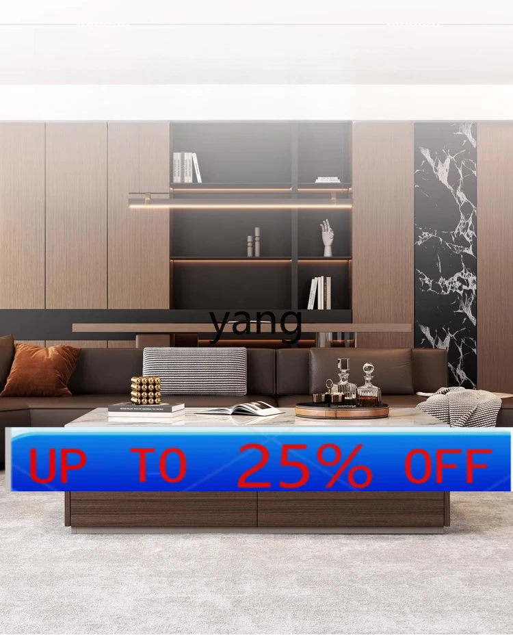 

CX household light luxury high-end rock slab balcony tea table solid wood small apartment tea table