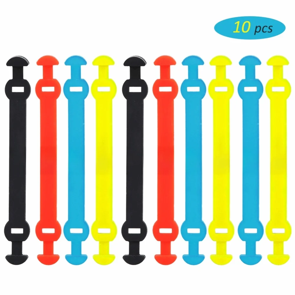 

10Pcs Silicone Tennis Racket Damper Long Buckle Type Double Knots Tennis Shock Damper Elastic Straps Tennis Vibration Absorber