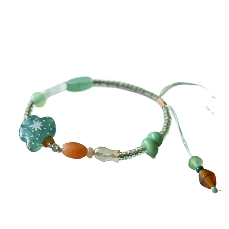 

Bracelet Glazed Tree Design Czech Beads Cute Student Niche Gift Bracelet