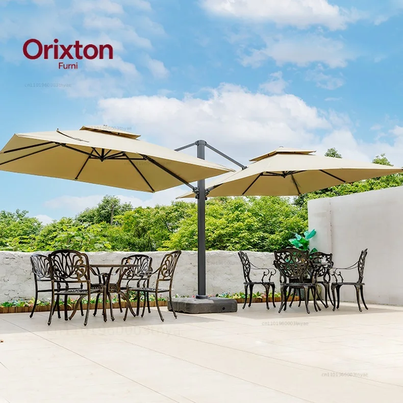 High-quality Chinese Factory Custom Double-headed Roman Umbrella Waterproof Outdoor Parasol Patio Super Hotel